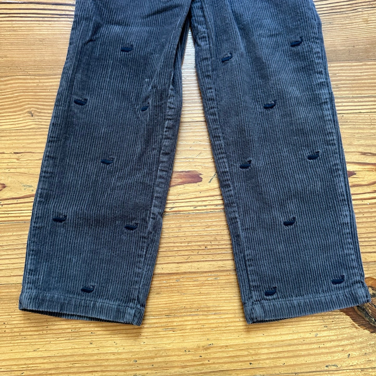 Kitestrings dark gray whale embroidered corduroy pants SIZE 6
