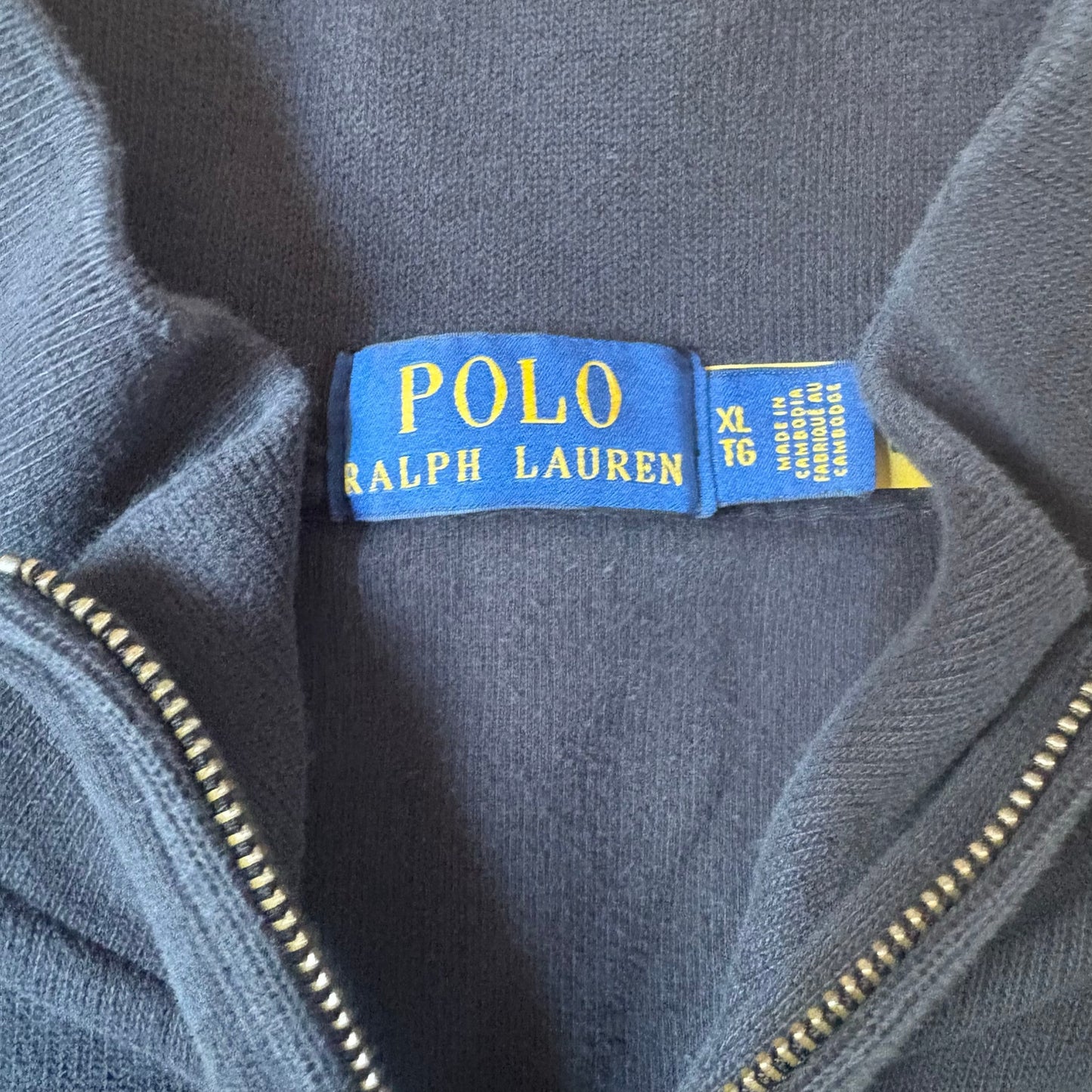 Polo Ralph Lauren black quarter zip knit mock neck mens sweater SIZE XL