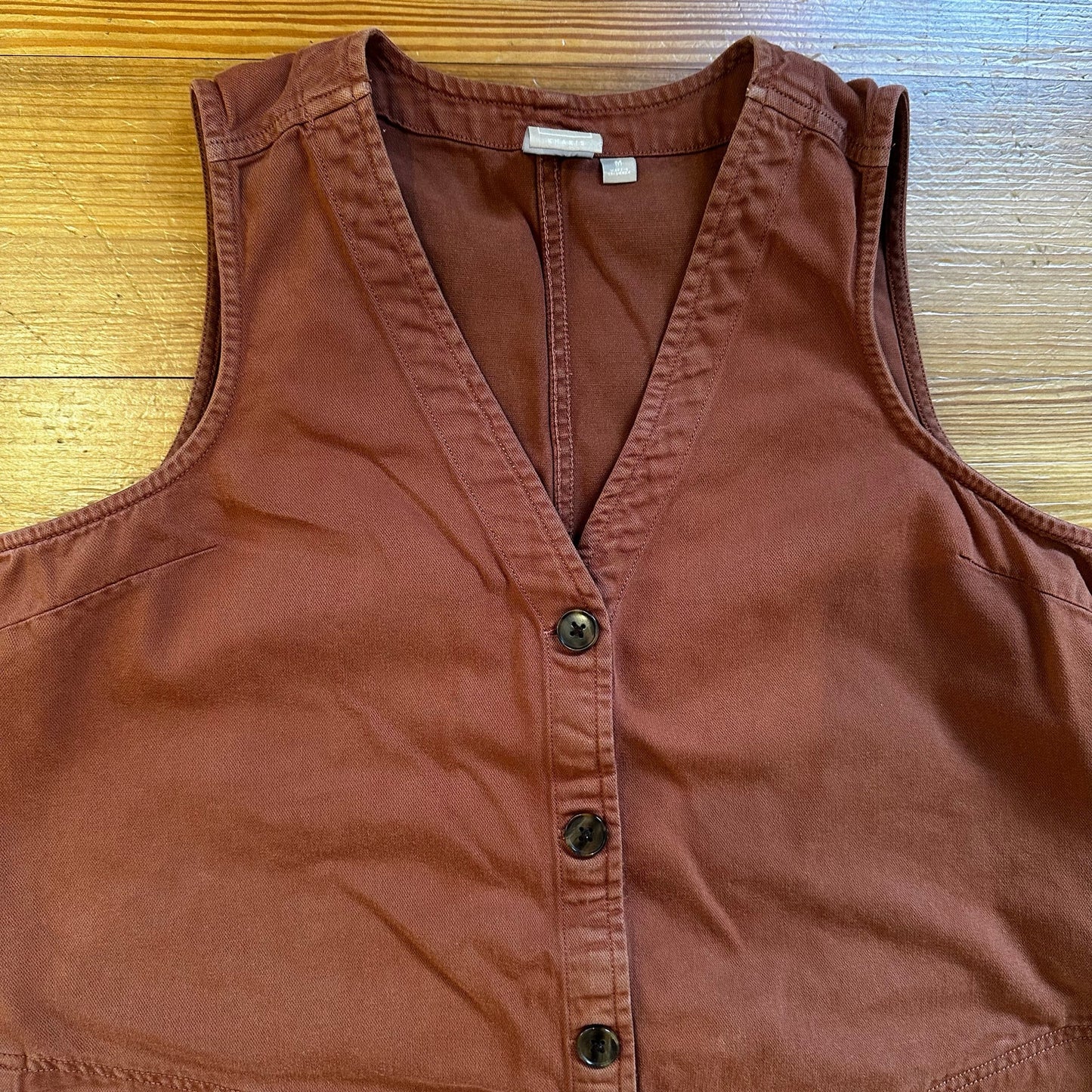 Gap khaki burnt orange button front vest sleeveless dress SIZE M