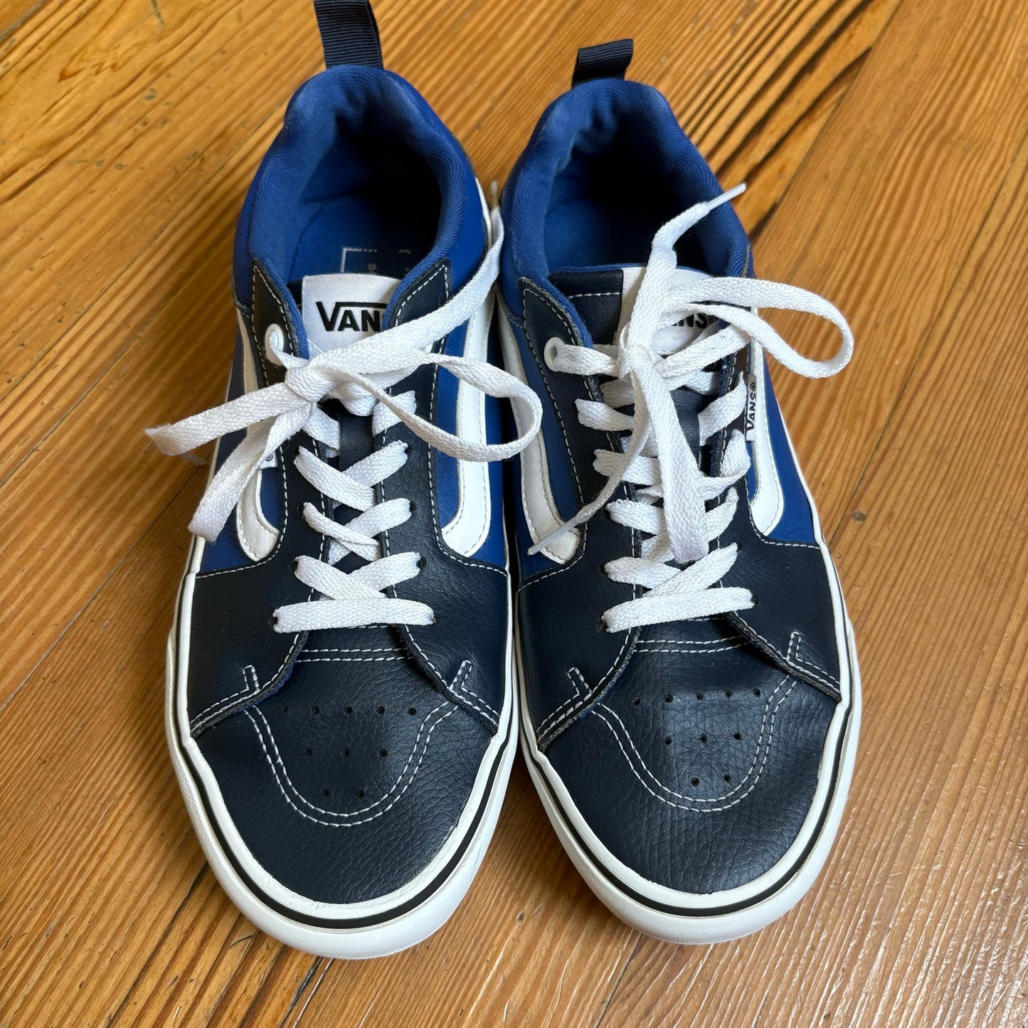 Vans Filmore blue two toned leather lace low top sneakers SIZE 8.5