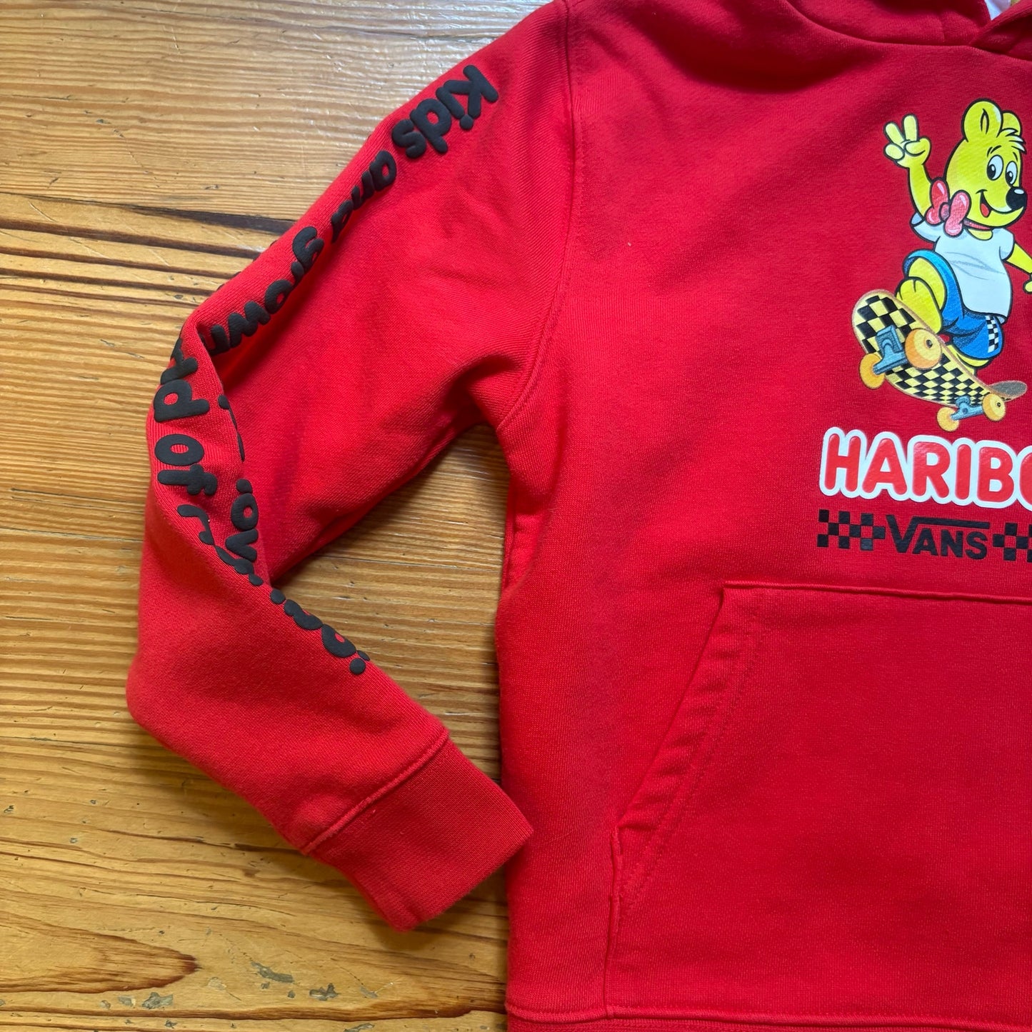 VANS red Haribo gummy bears graphic hooded boys sweatshirt SIZE 5