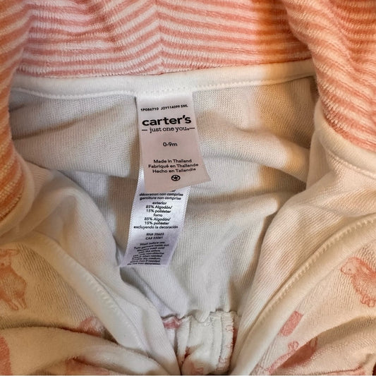 Carters terry cloth long sleeve hooded wrap robe SIZE 0-9