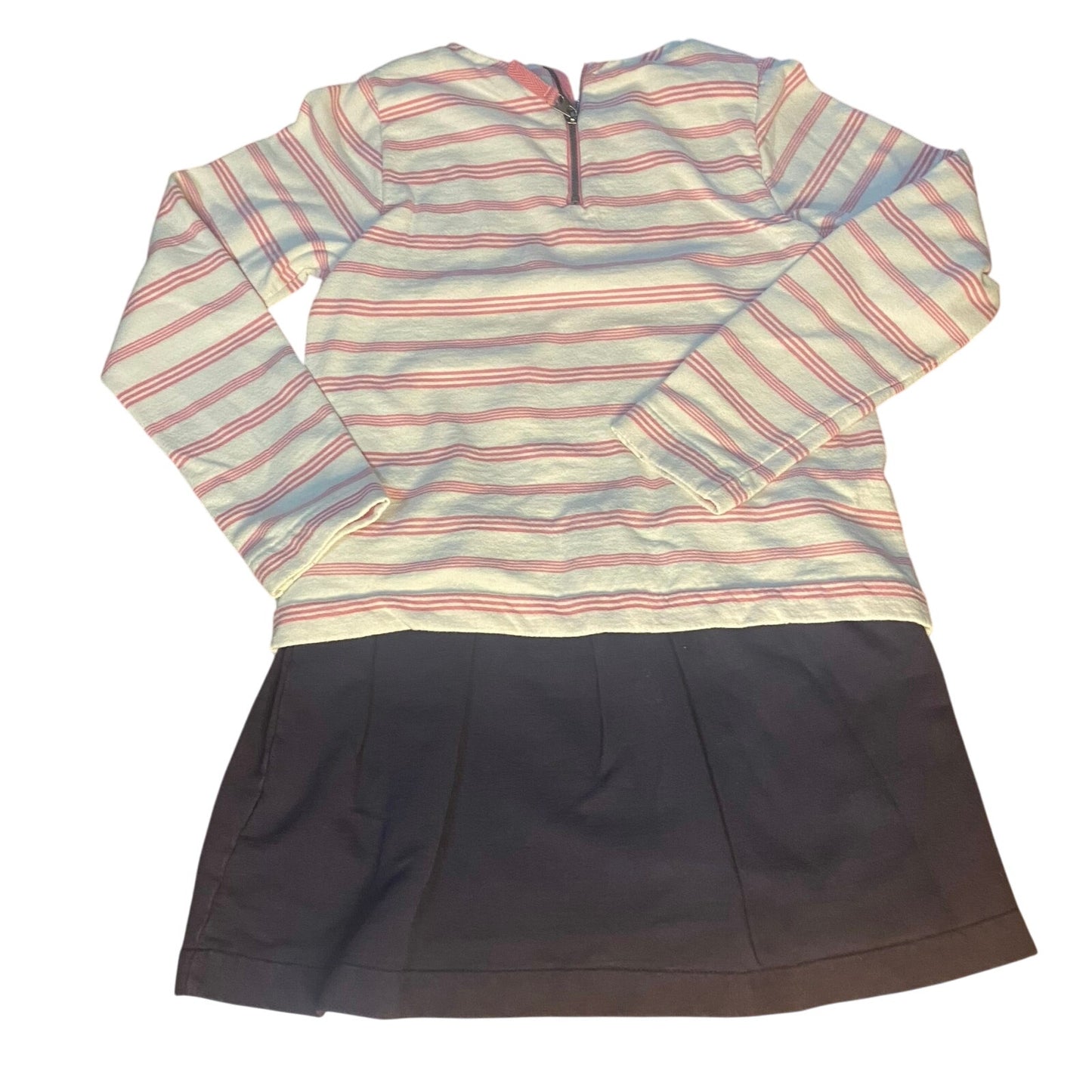 Joules pink white striped sequin rainbow long sleeve sweatshirt dress SIZE 9