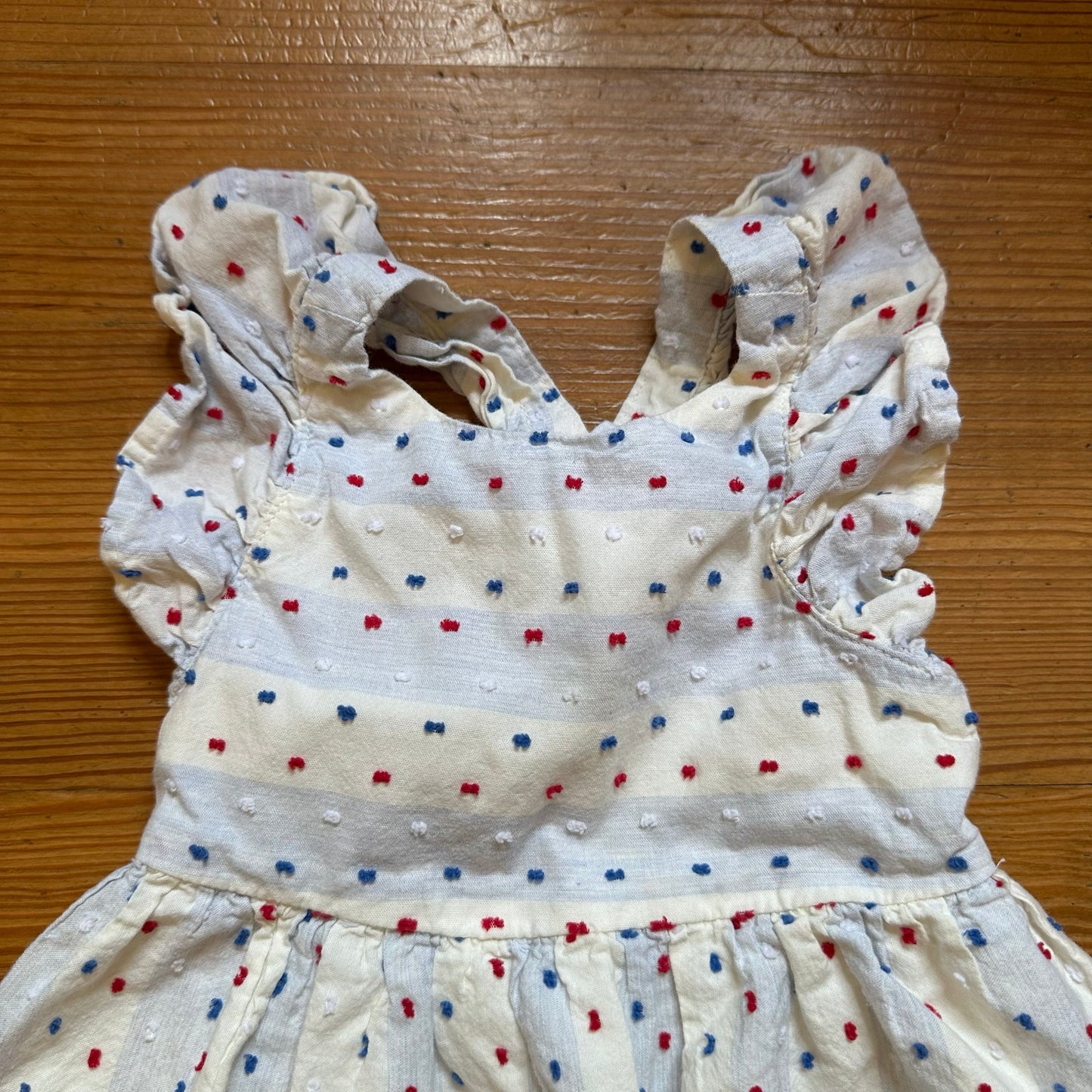 Cat & Jack white patriotic sleeveless ruffle dress SIZE 18M