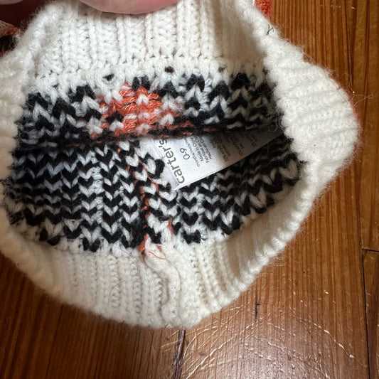 Carters orange tiger knit beanie SIZE 0-9M