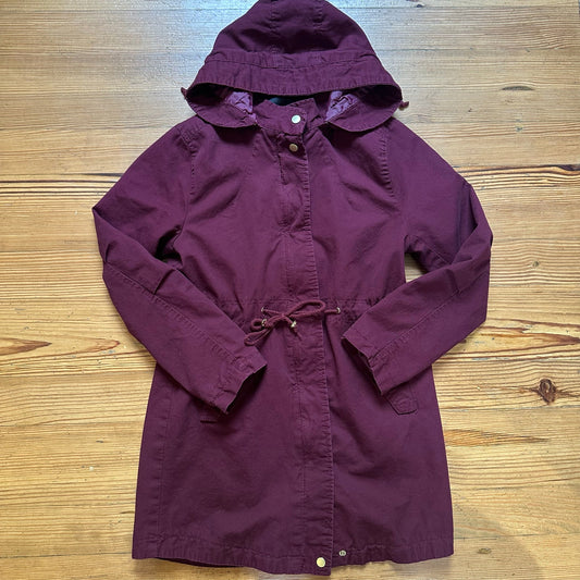 Ambiance Outerwear burgundy red full zip hooded utility jacket SIZE M
