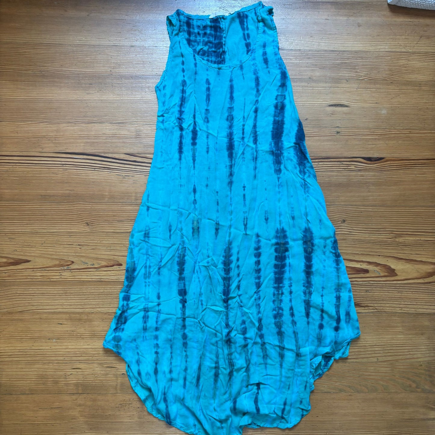 Soft Surroundings blue tie dyed sleeveless midi dress SIZE M