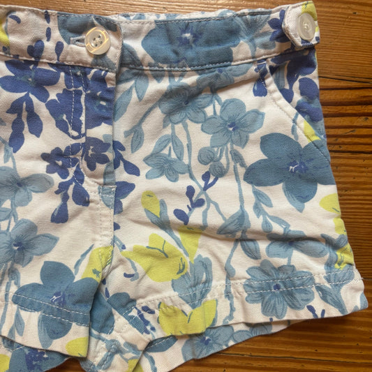 Janie and Jack blue floral adjustable chino toddler cotton shorts SIZE 3T