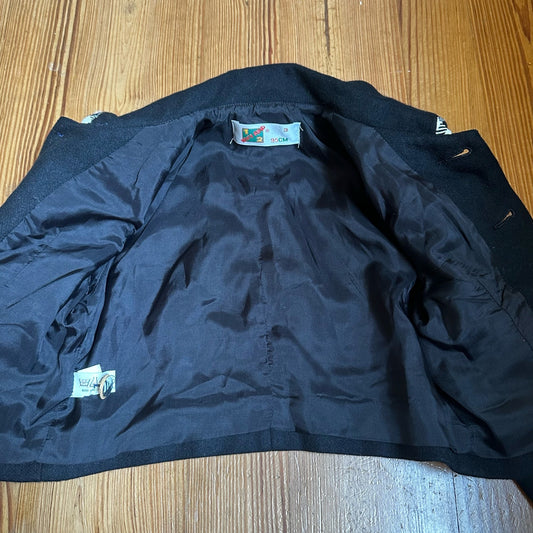 Why and 1/2 vintage black white checkered wool coat SIZE 3