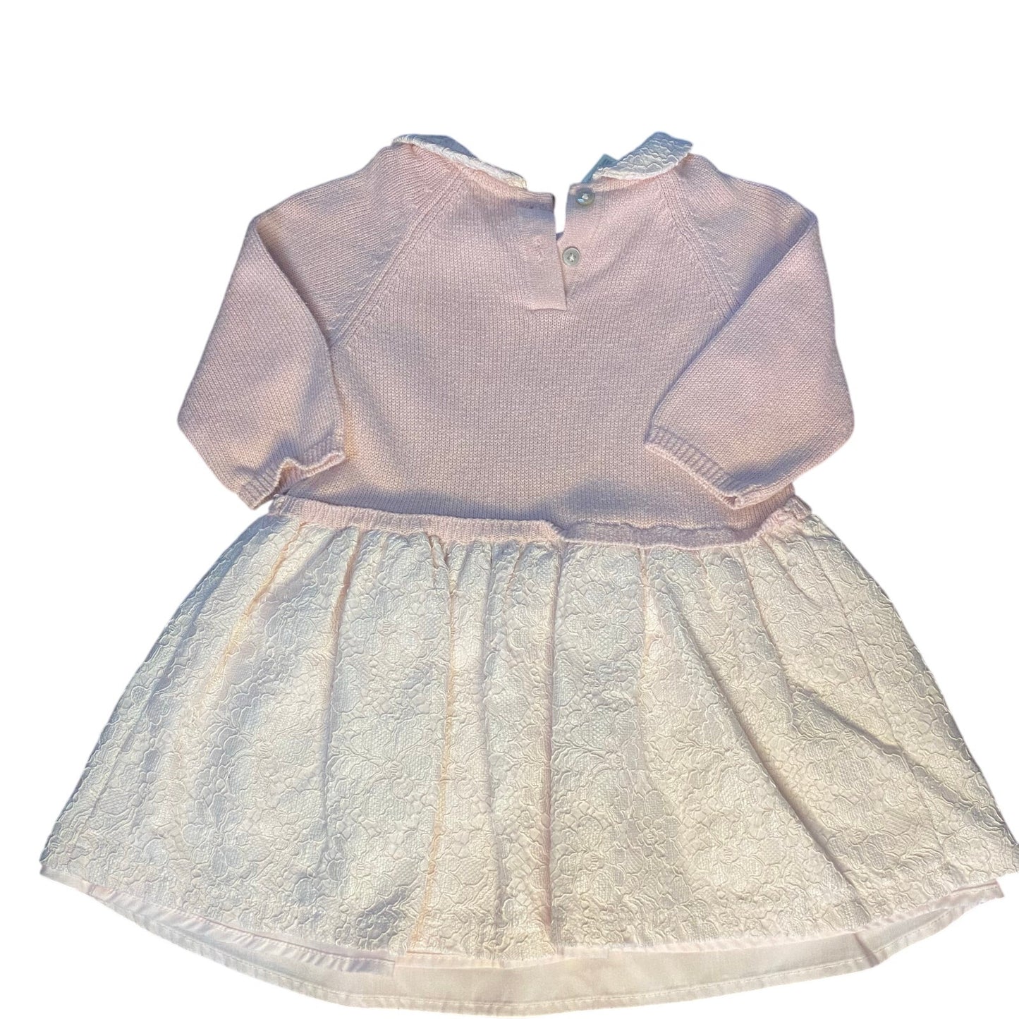 First Impressions blush pink lace bottom collar sweater dress SIZE 24M