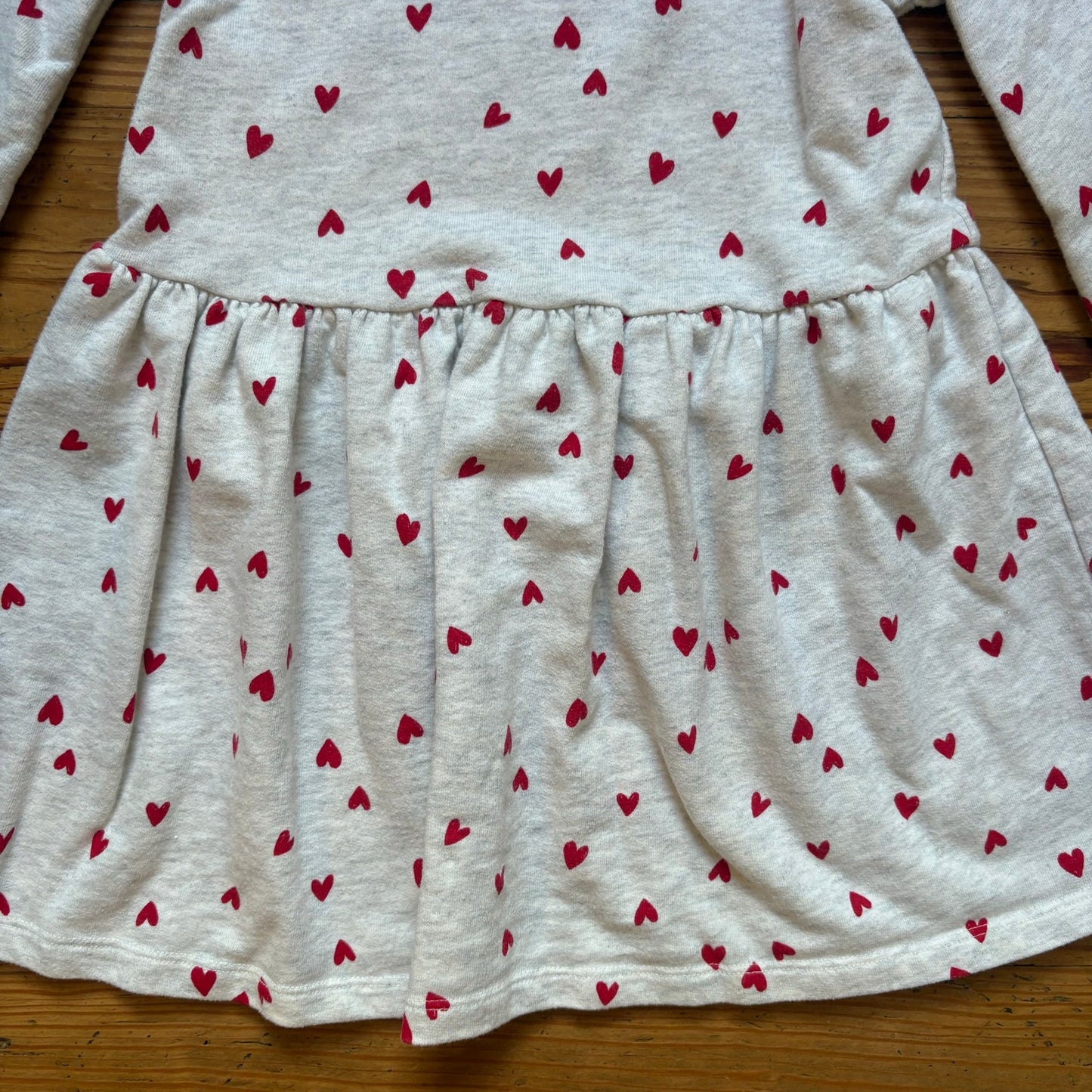 Carter's light gray red hearts valentine long sleeve sweater dress SIZE 5T