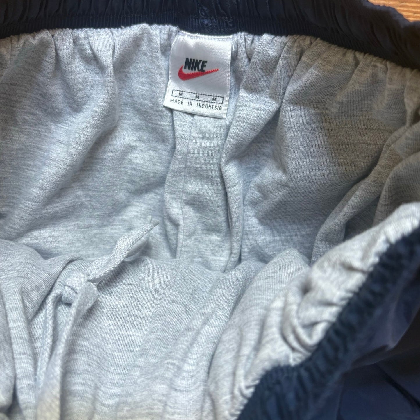 Nike y2k navy elastic waistband parachute windbreaker pants SIZE M
