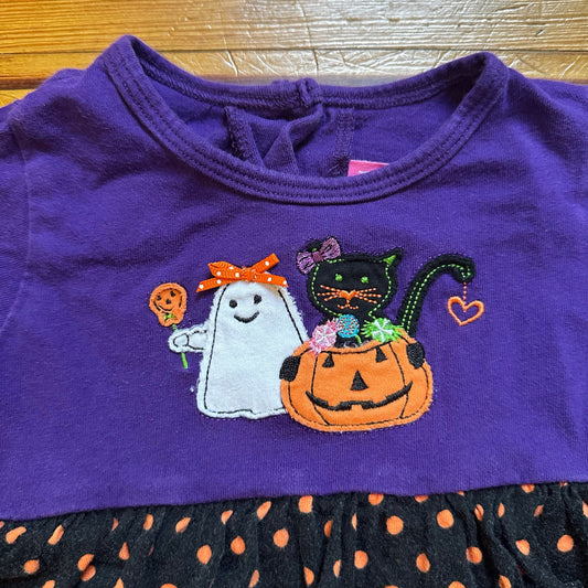 Good Lad purple Halloween long sleeve ruffle accent one piece bodysuit SIZE 18M