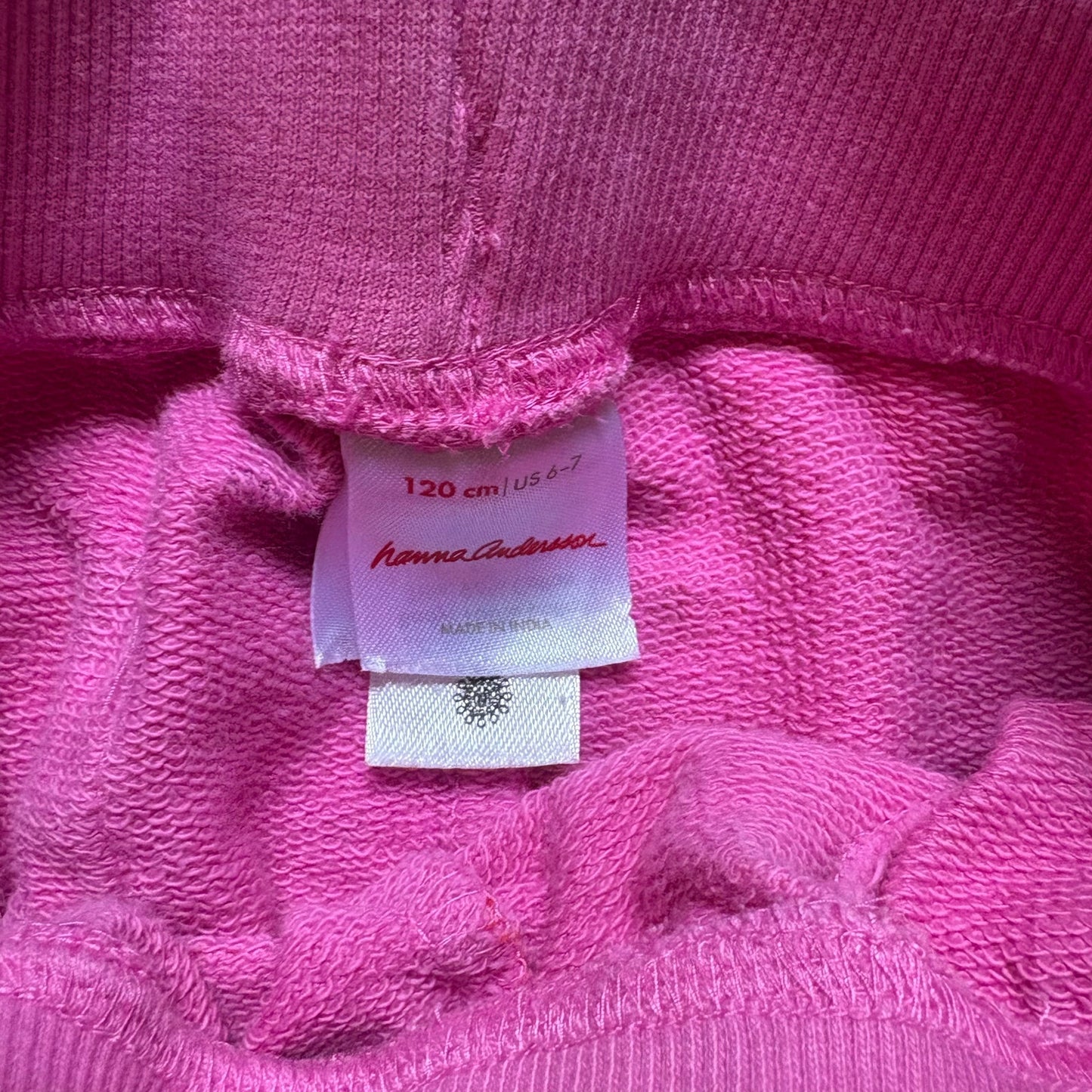 Hanna Andersson pink red tulip floral drawstring girls sweatpants SIZE 6