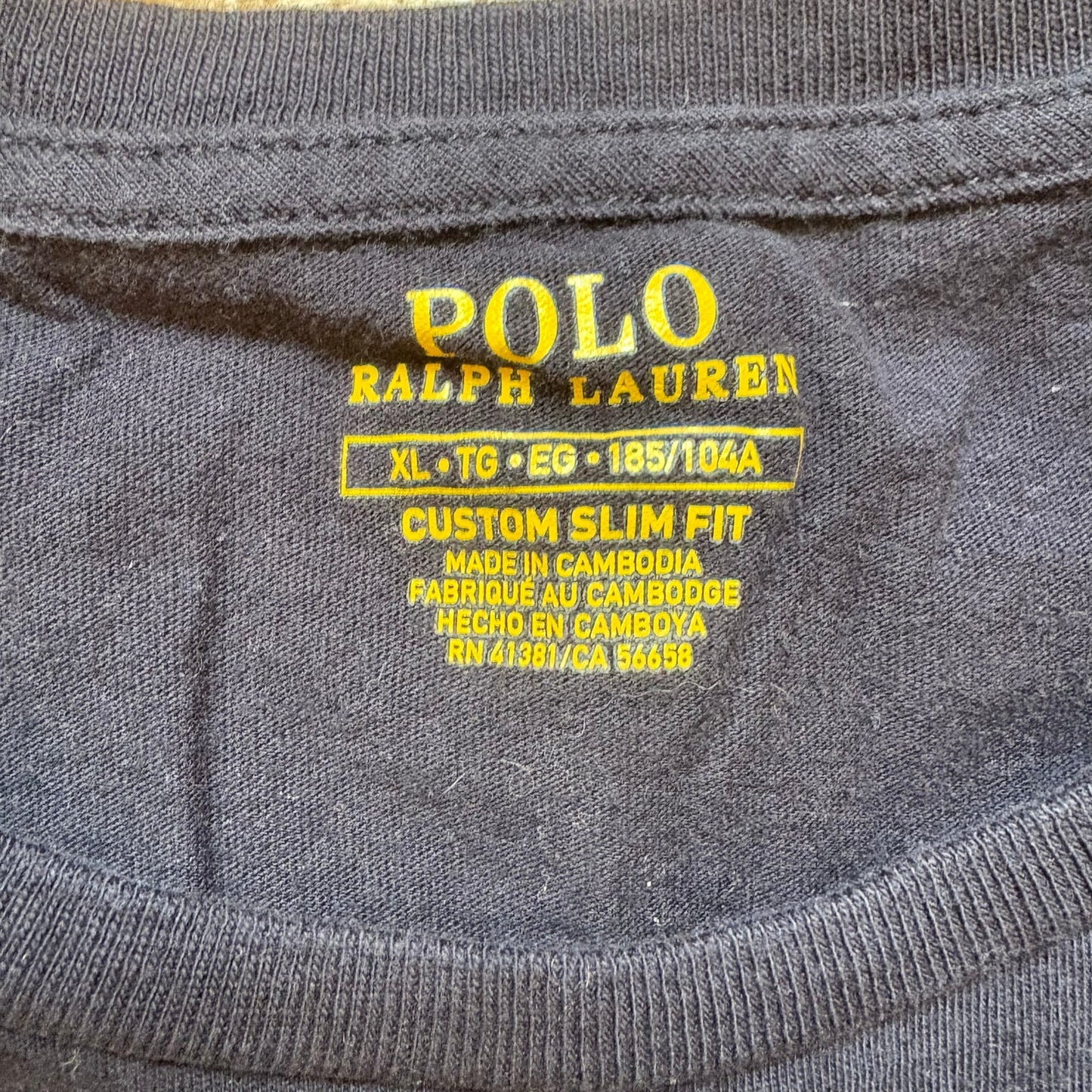 Polo Ralph Lauren dark navy blue cotton long sleeve mens shirt SIZE XL