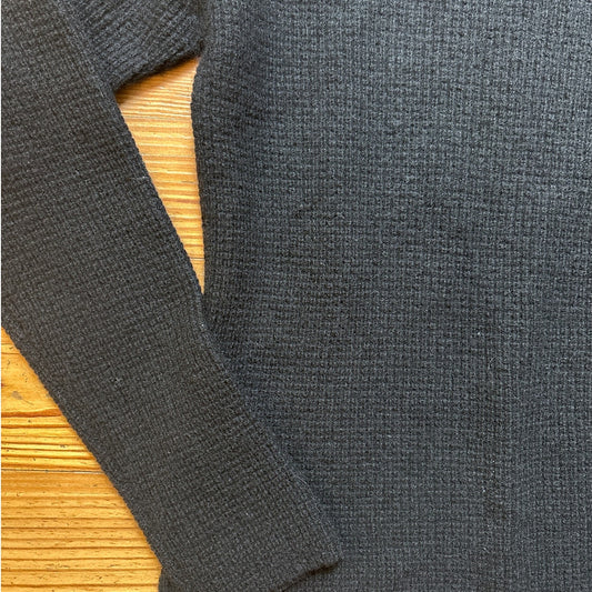 White + Warren black cashmere knit classic preppy crew sweater SIZE S
