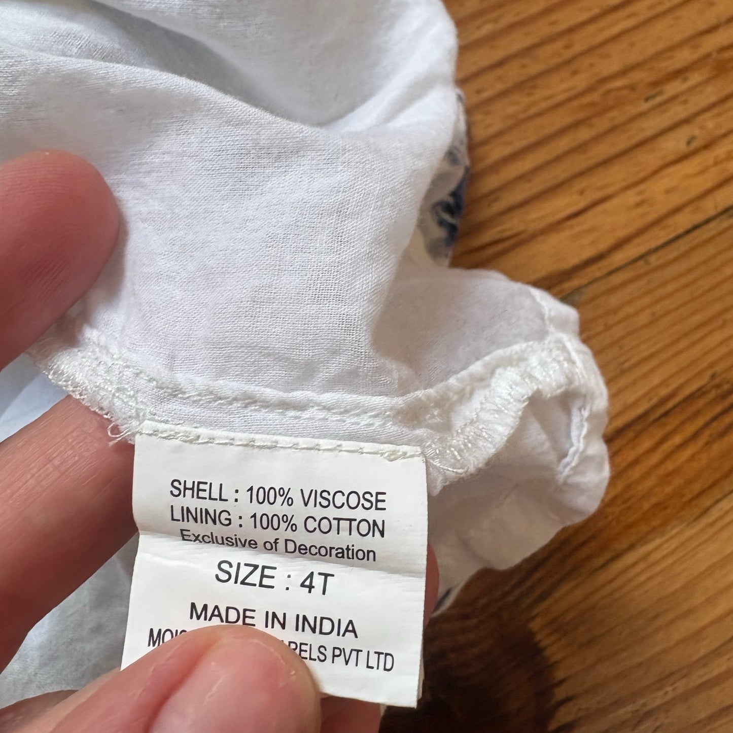 Sweet Magnolia white blue horse print sleeveless fringe shirt SIZE 4T