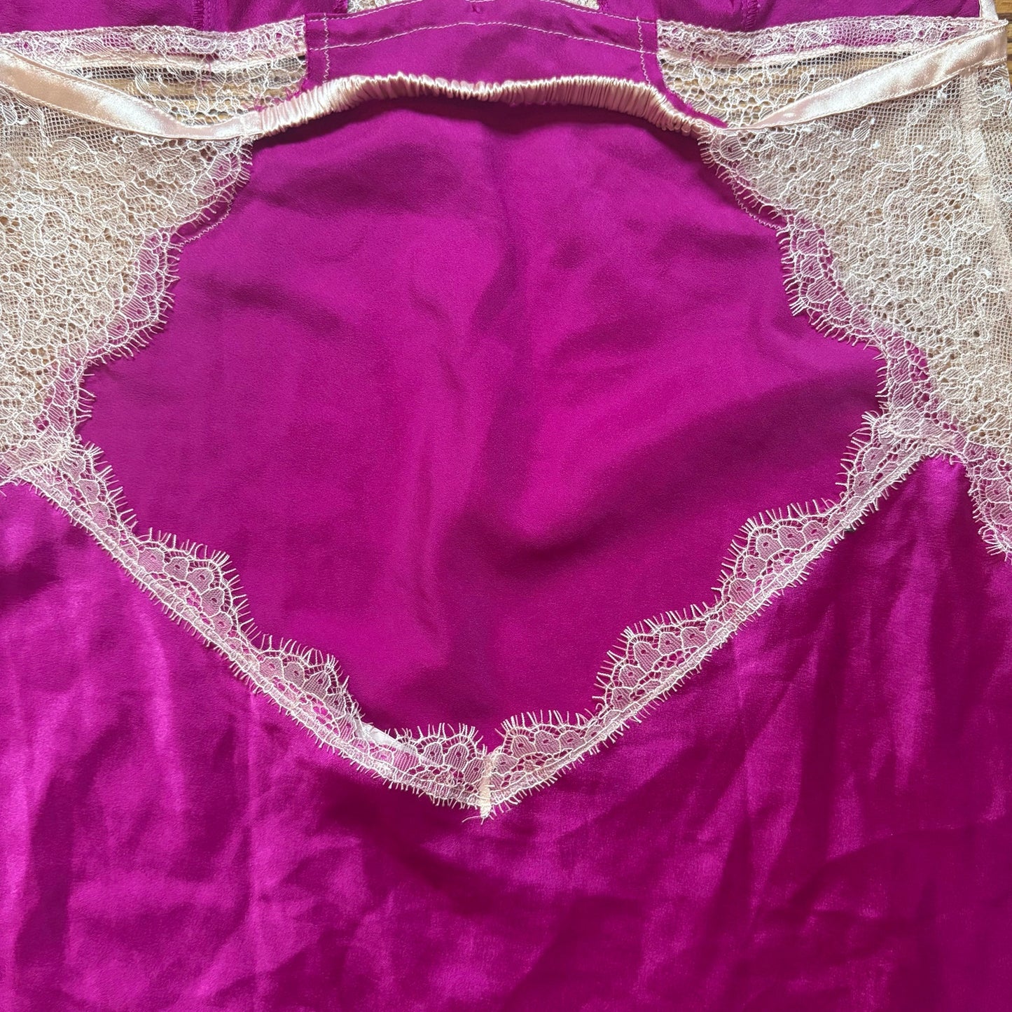 Victoria's Secret pink lace halter low back lingerie slip dress SIZE L