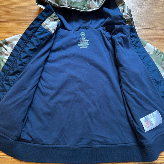 Wonder Nation dark navy camo hooded light windbreaker jacket SIZE 4