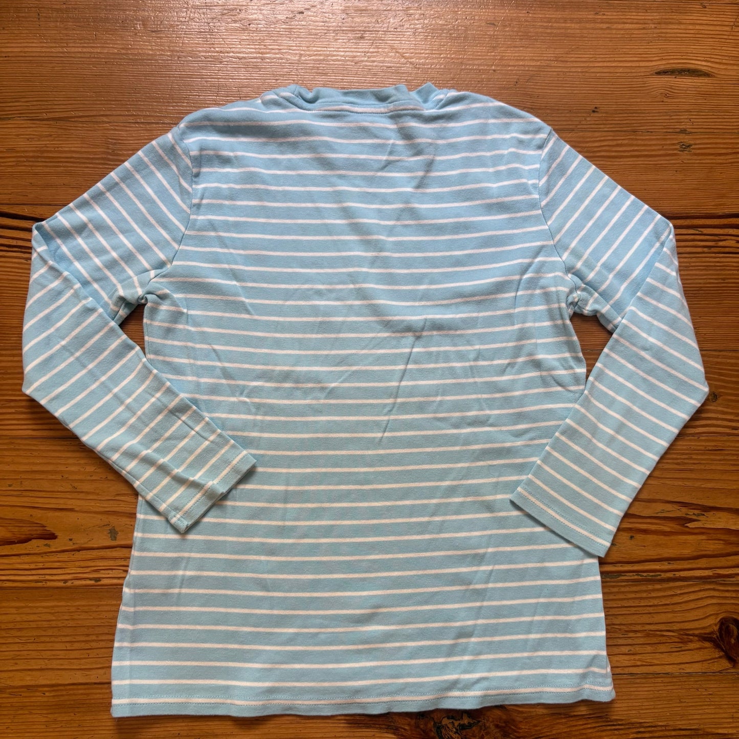 Ralph Lauren Sport light blue white striped long sleeve cotton shirt SZE M