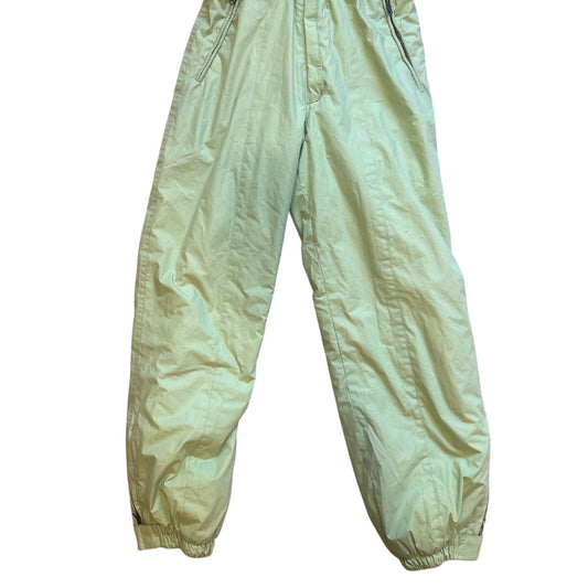 VTG Diadora SkiArt green blue fleece paisley pattern zip belted hooded ski suit