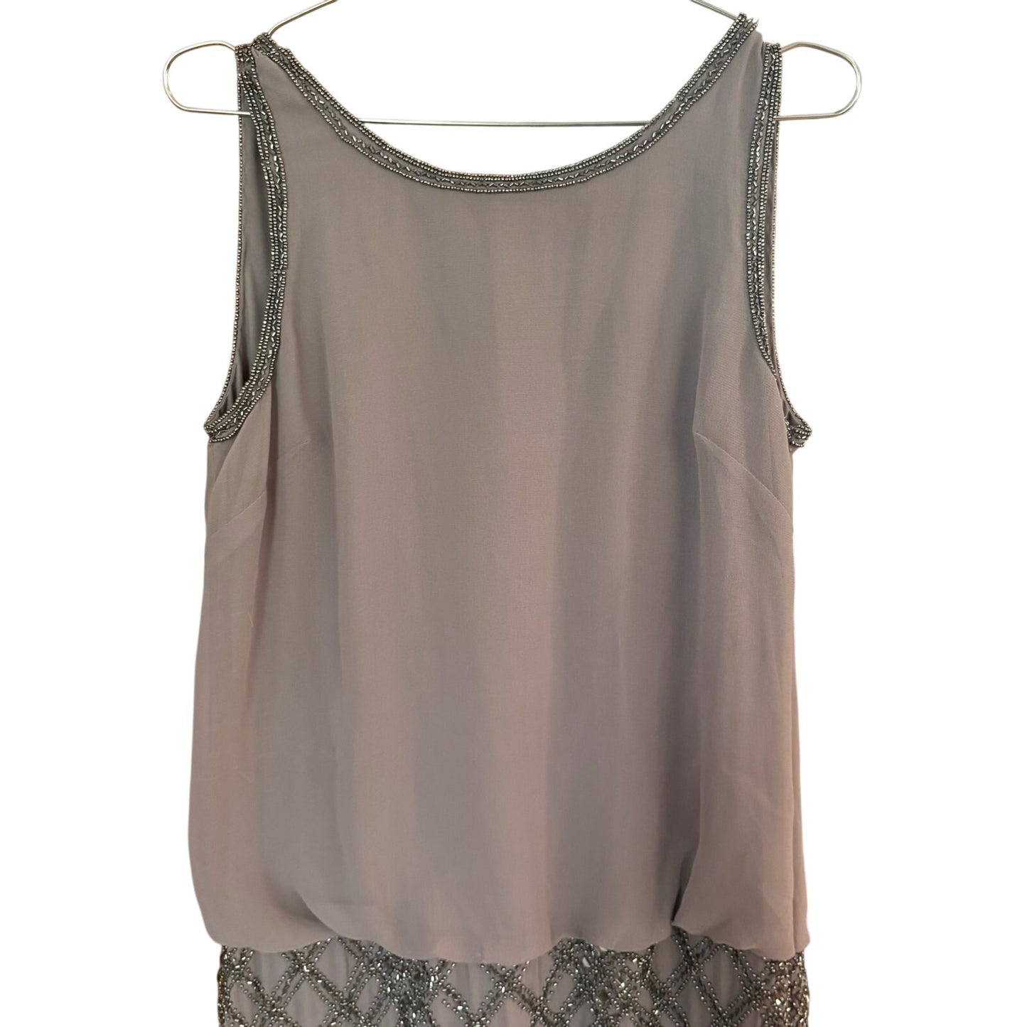 NWT Adrianna Papell purple breaded drop waist tank mini dress SIZE 6
