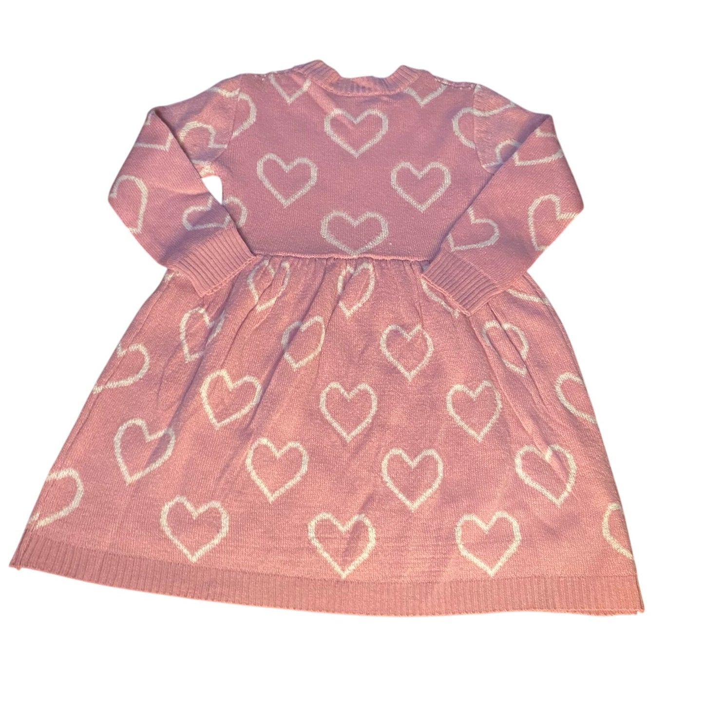 My Destiny pink hearts valentine long sleeve crew neck sweater dress SIZE 2T