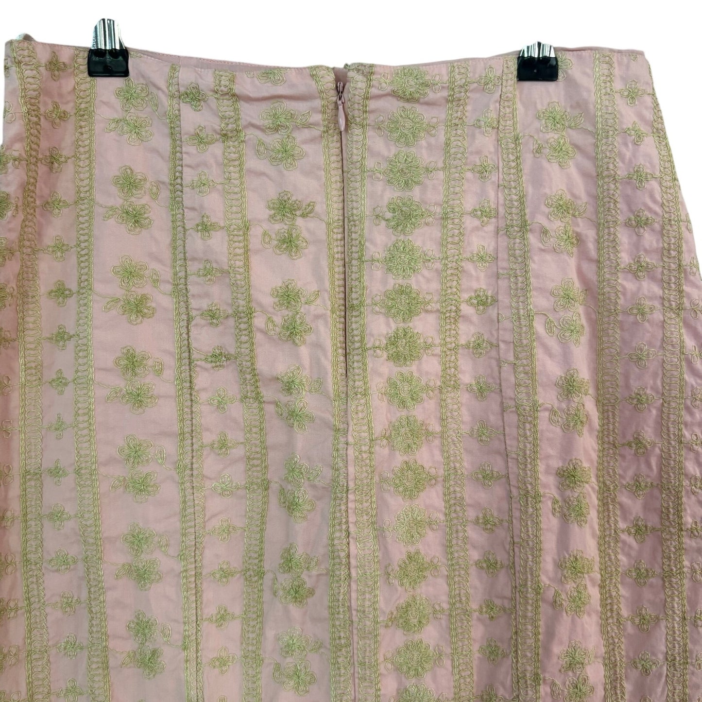 Persaman New York pink green floral threading y2k midi skirt SIZE 4