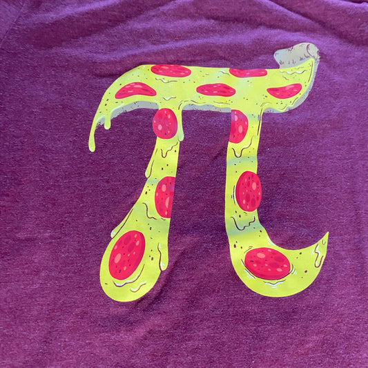 Cat & Jack dark red pizza Pie Day short sleeve youth shirt SIZE L