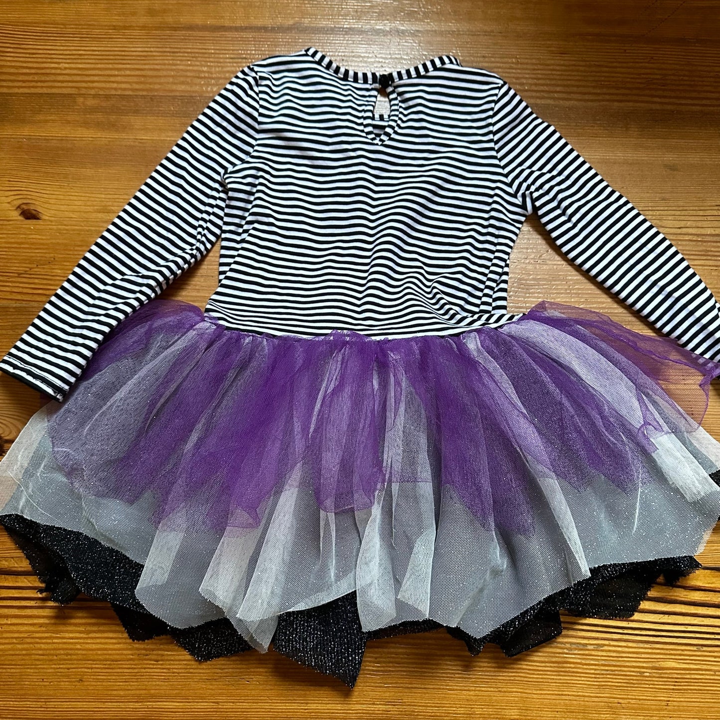 Emily Rose black white striped halloween long sleeve tutu dress SIZE 4T
