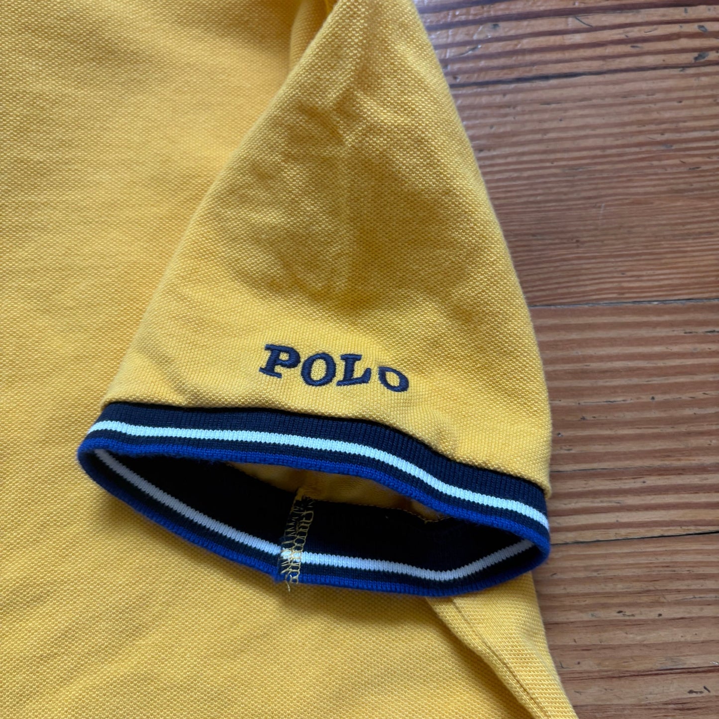 Polo Ralph Lauren yellow navy pony short sleeve polo shirt SIZE M