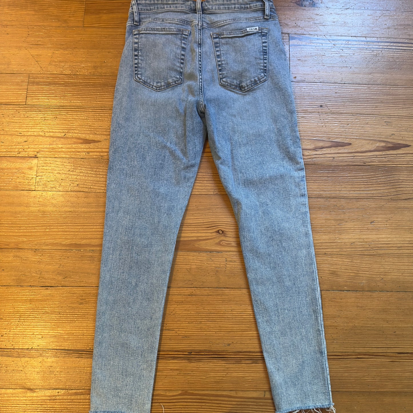 Joe's Jeans light wash high rise raw hem skinny jeans SIZE 30