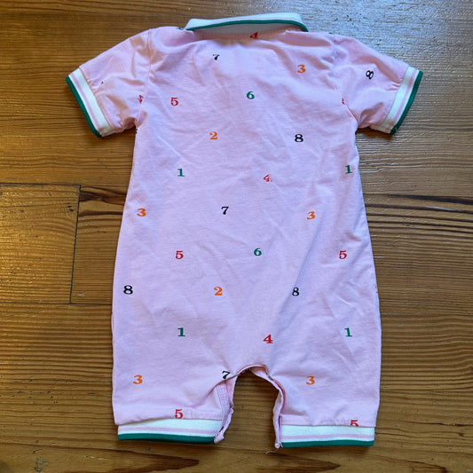 Golf Pink short sleeve shorts collar number one piece SIZE 12M