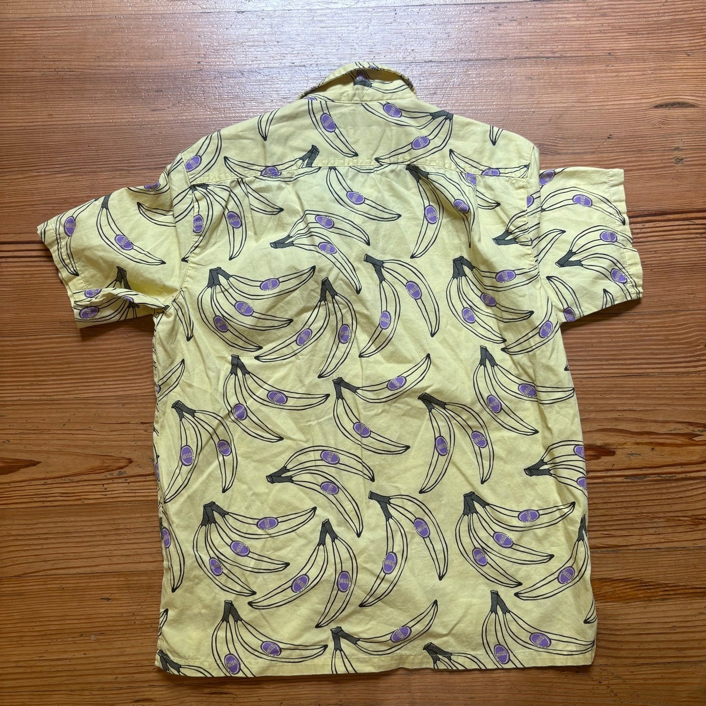 Urban Outfitters yellow banana graphic cotton short sleeve mens shirt SIZE M