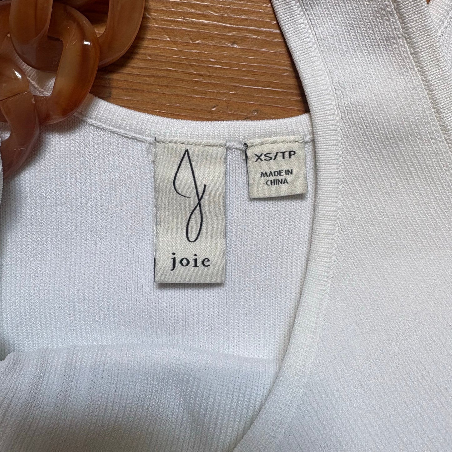 Joie ivory white ribbed midi tortoise shell tank dress SIZE XS