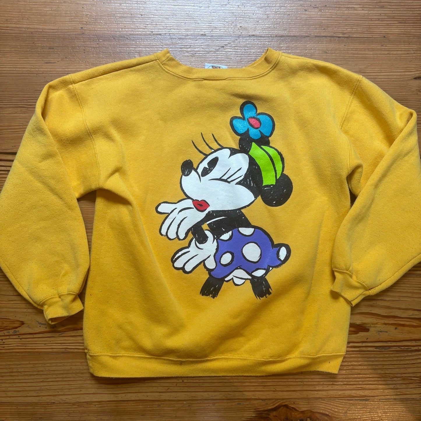 Disney Mickey & Co. vintage yellow graphic crew neck kids sweatshirt SIZE XL