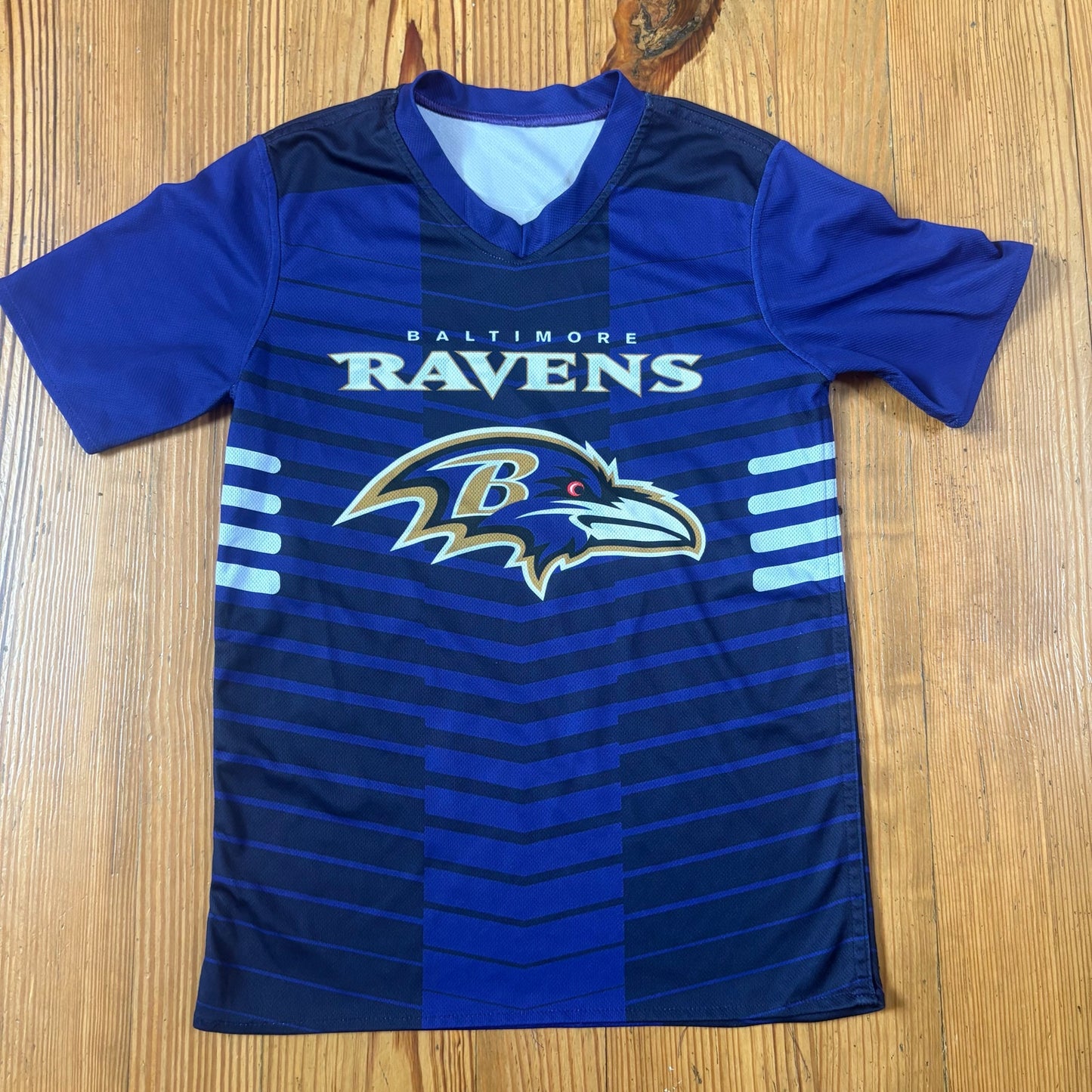 Baltimore Ravens white purple reversible flag football kids jersey SIZE M