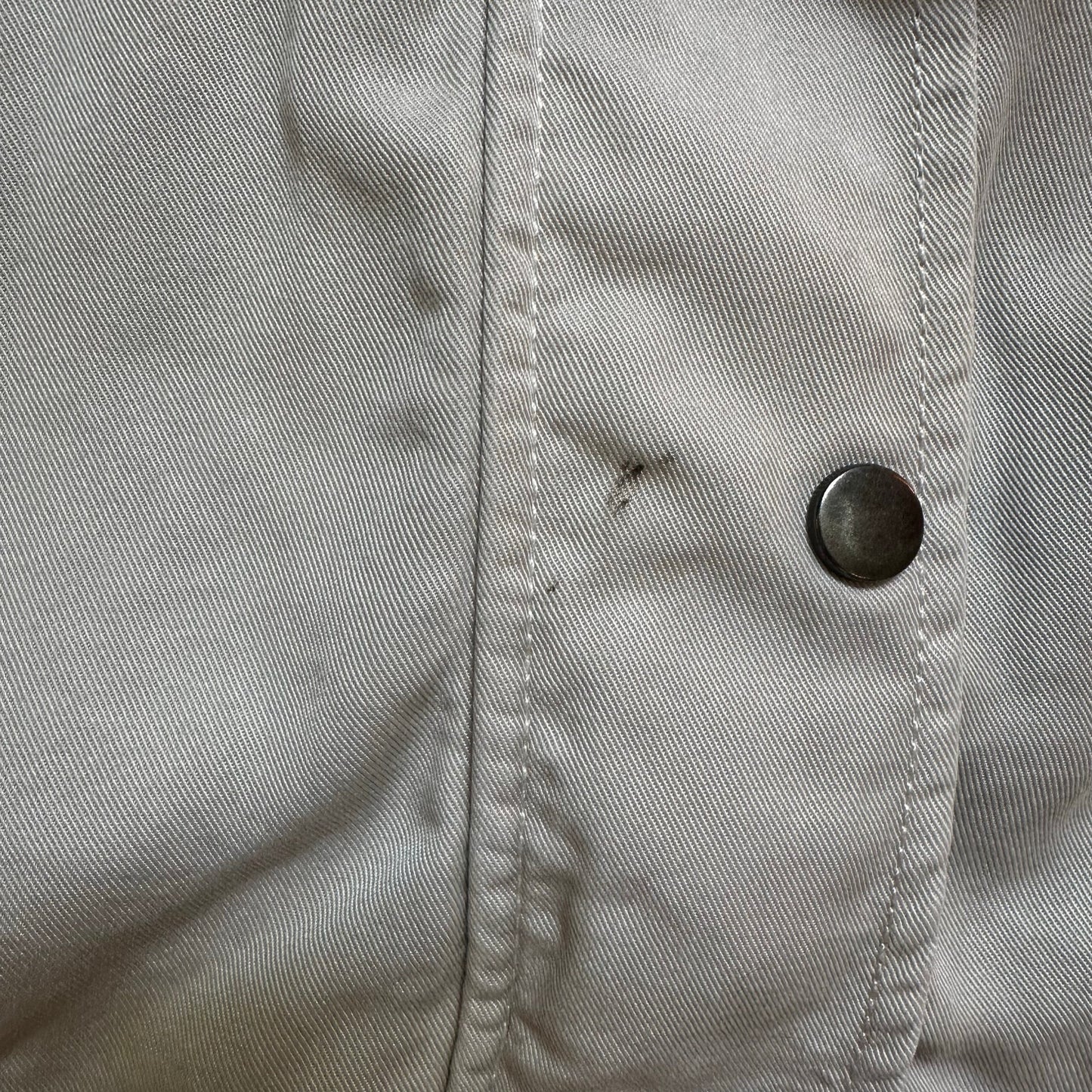 LOFT cream long sleeve full zip snap utility jacket SIZE M