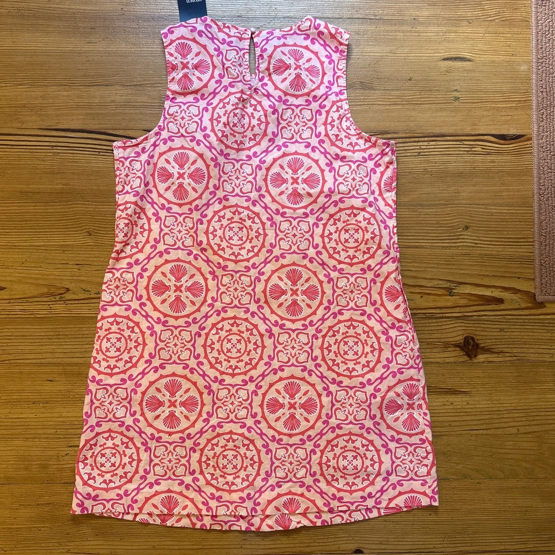 Crown & Ivy pink coastal seashell sleeveless cotton dress SIZE L
