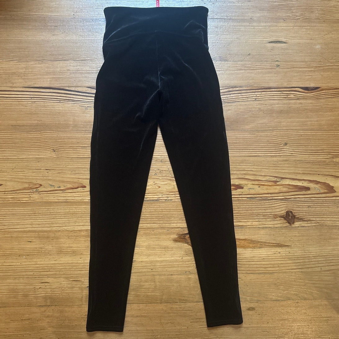 SPANX black velvet high rise leggings SIZE M