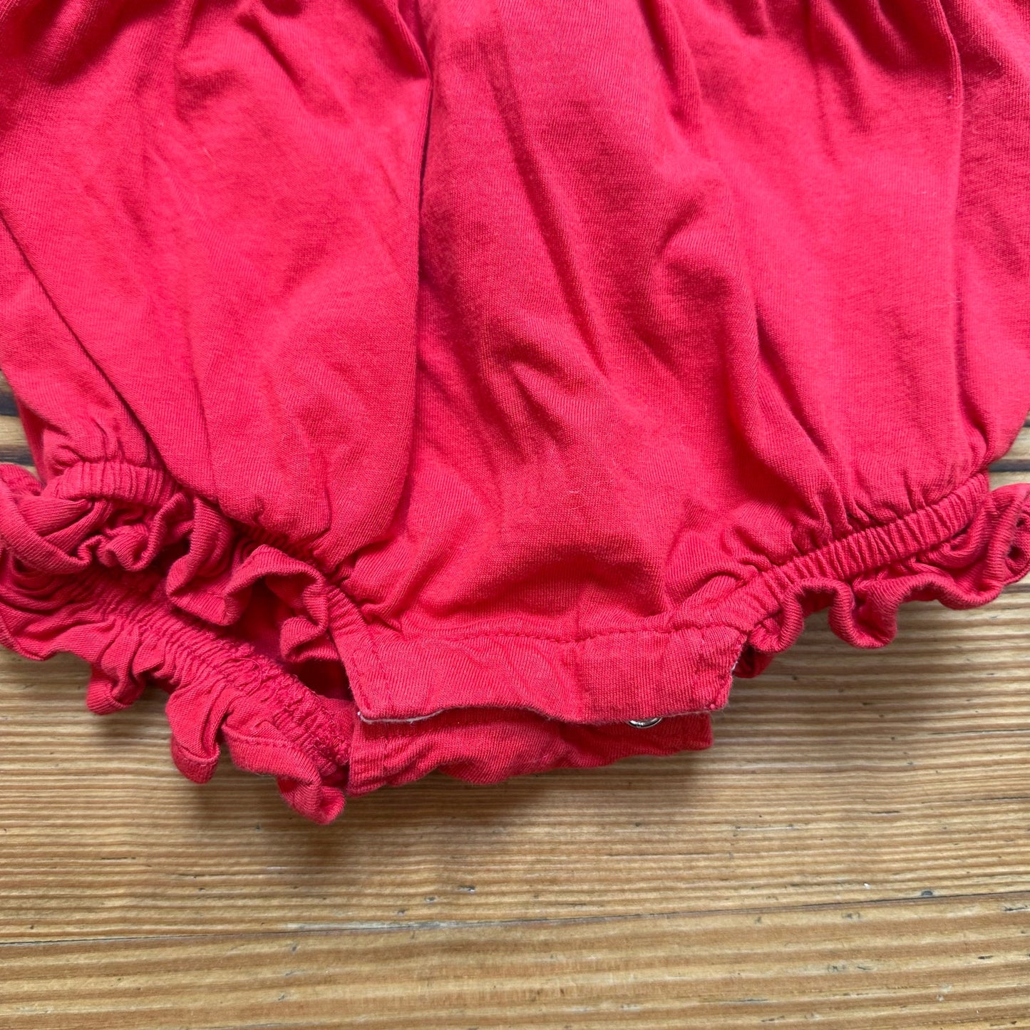 Stewart Simmons red Georgia Bulldog ruffle eyelet bubble one piece SIZE 6M