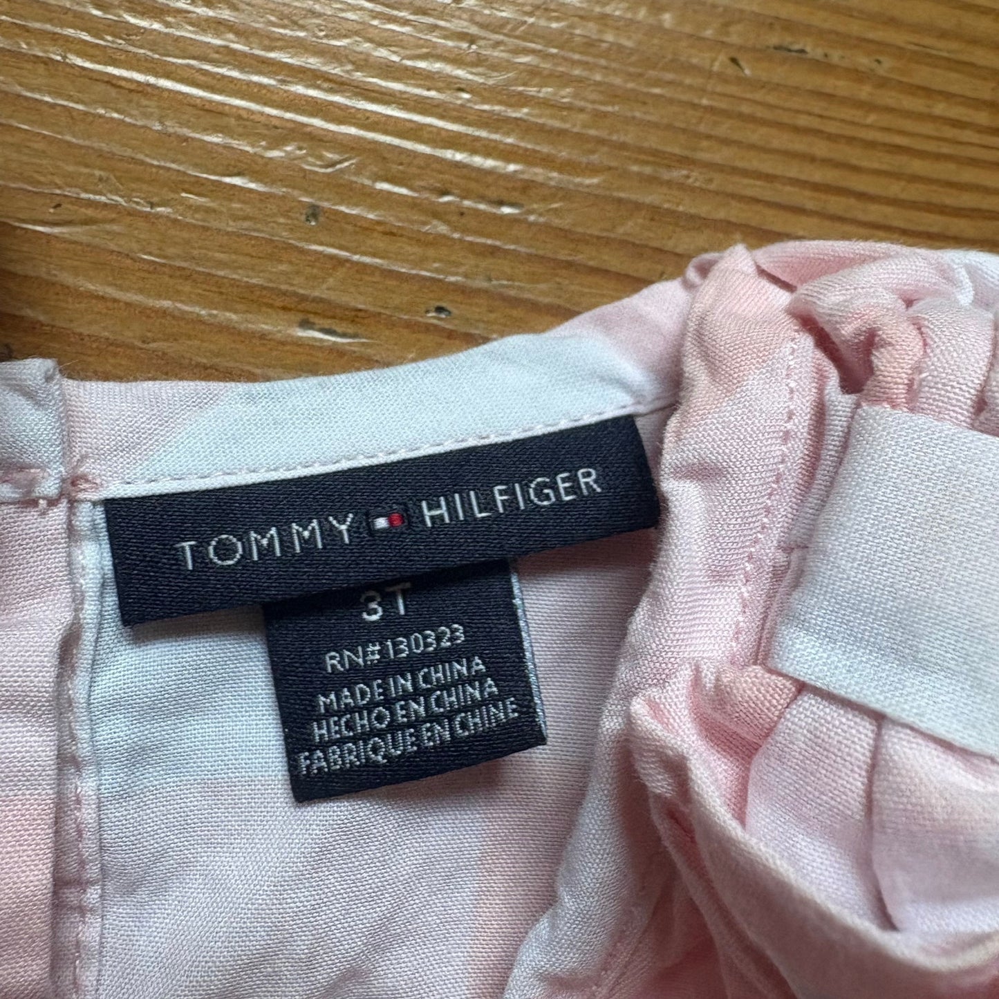 Tommy Hilfiger pink white checkered sleeveless eyelet toddler dress SIZE 3T