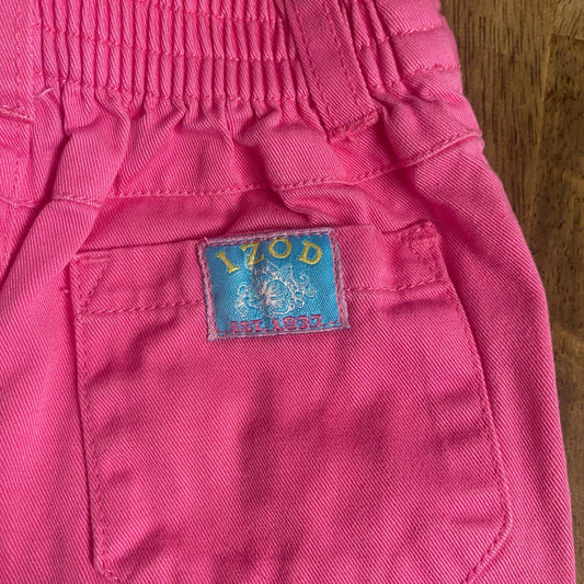 IZOD VTG pink elastic waist pull on baby wide leg pants SIZE 18M