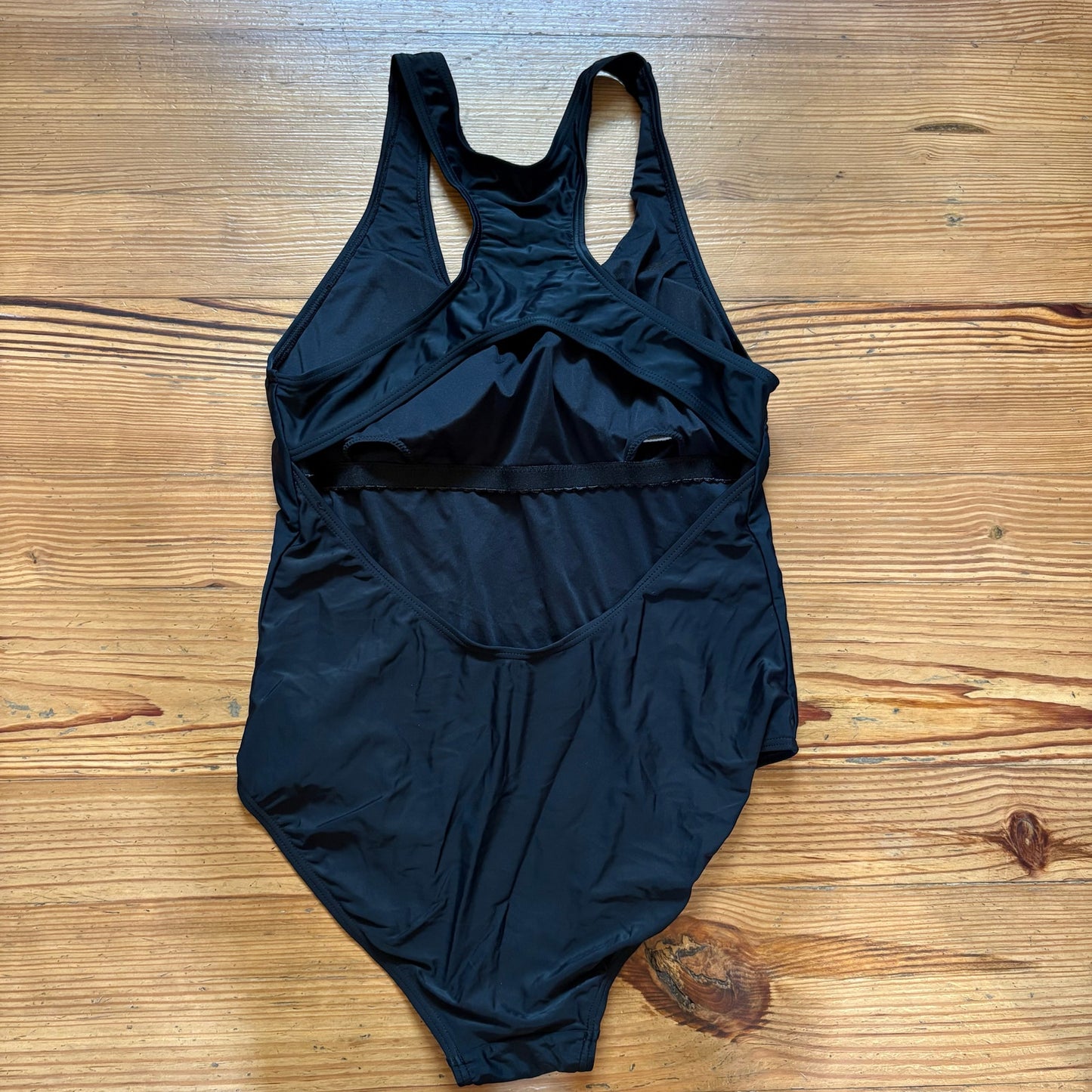 NWT Zeraca black racerback one piece padded swimsuit SIZE L