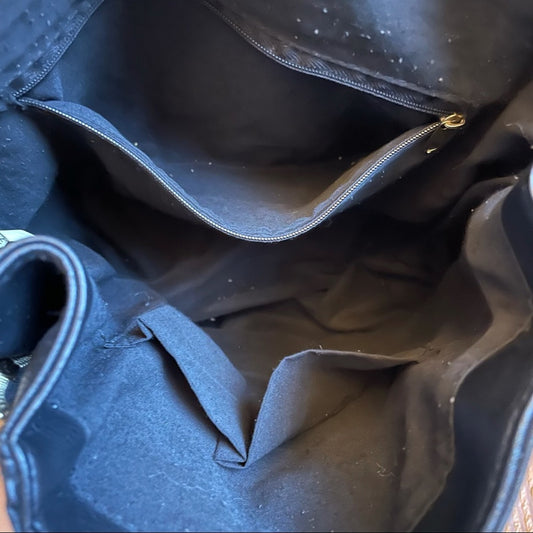 Vegan black leather backpack