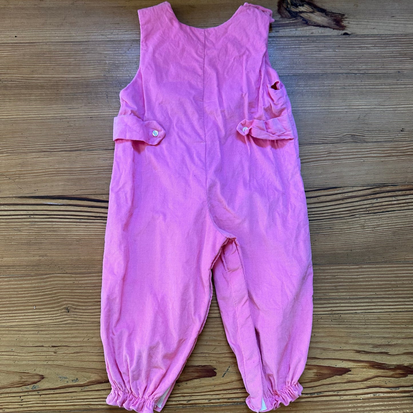Rosalina pink corduroy Christmas smocked overall pants SIZE 24M