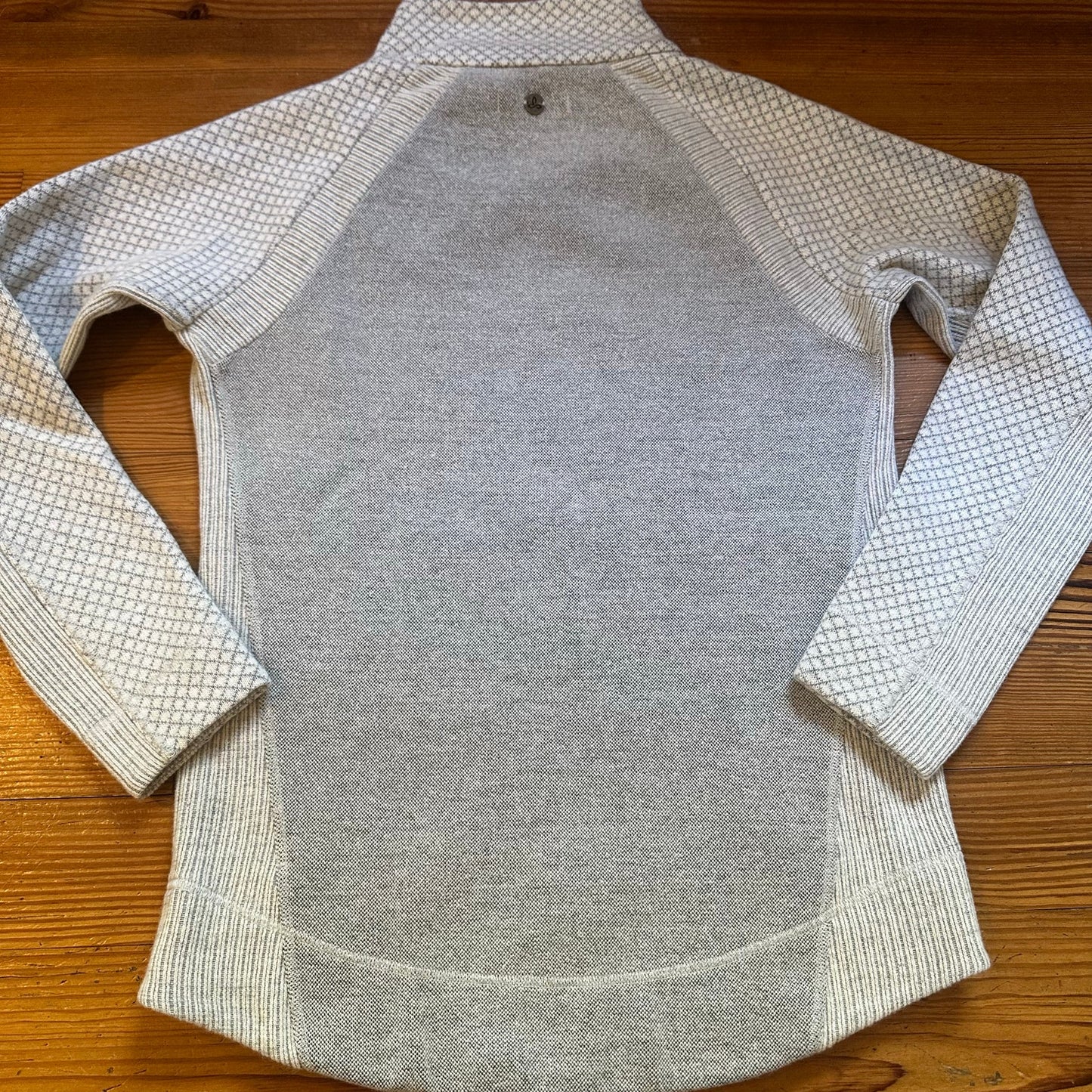 prAna gray two toned mock neck pullover sweater SIZE S