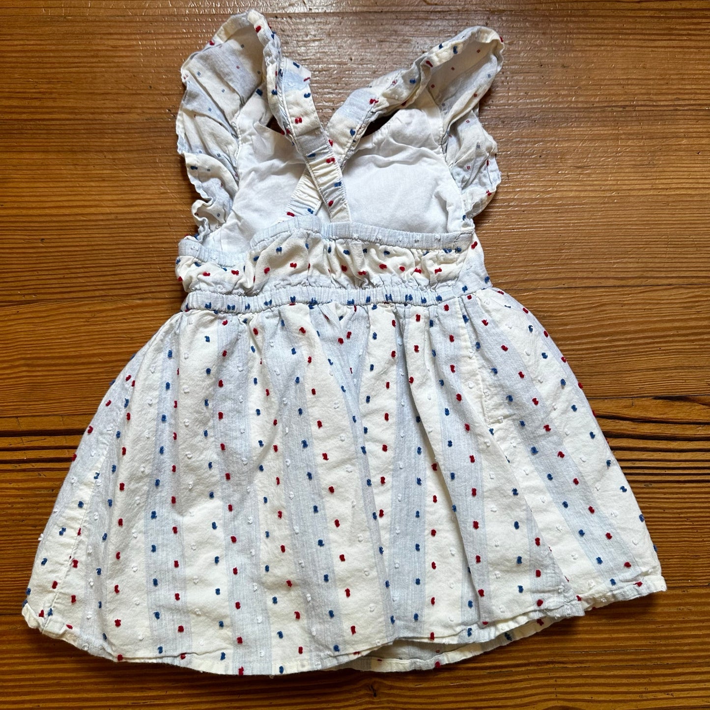 Cat & Jack white patriotic sleeveless ruffle dress SIZE 18M