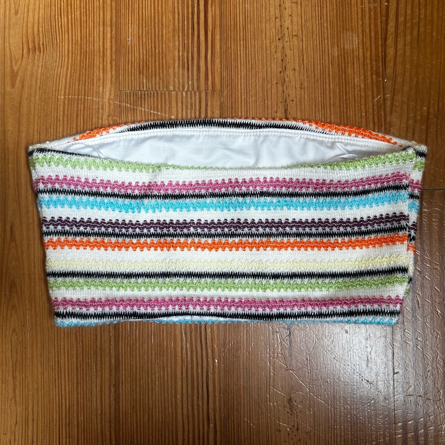 Princess Polly colorful striped bandeau top SIZE 2