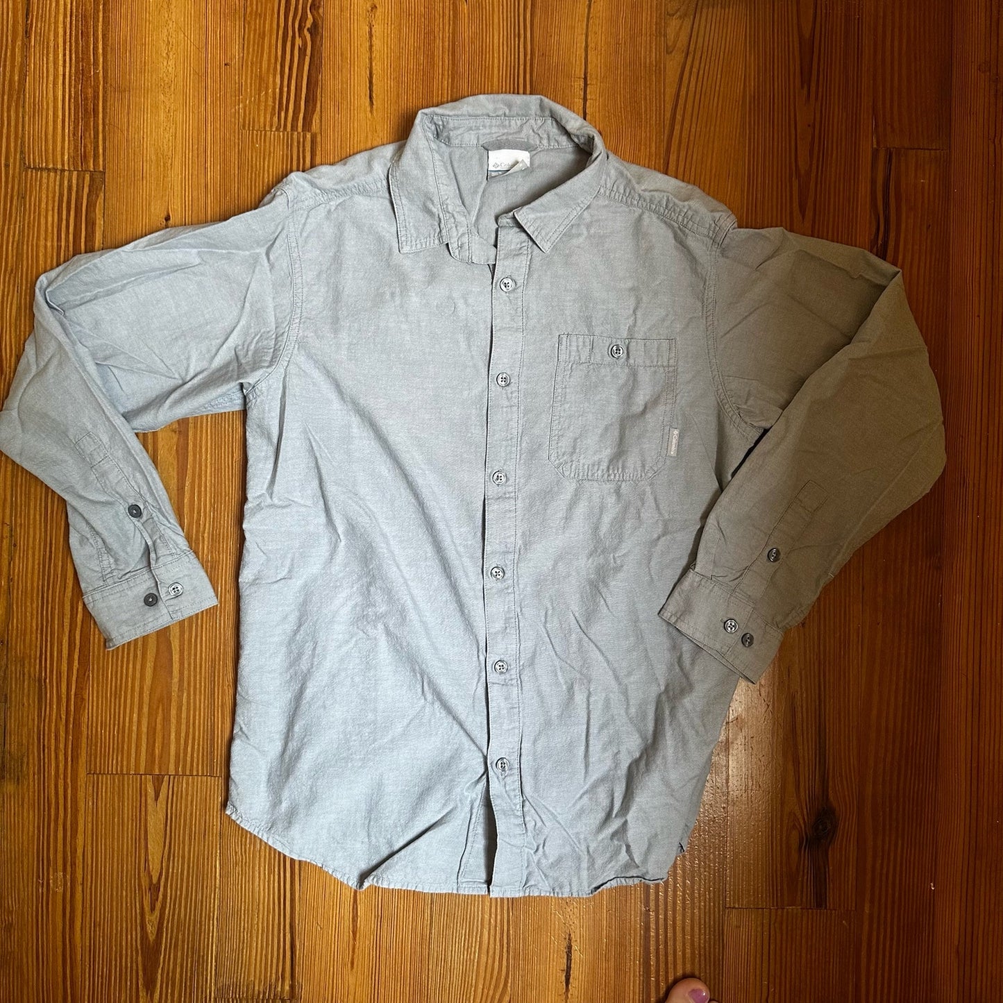 Columbia long sleeve gray cotton button up SIZE M